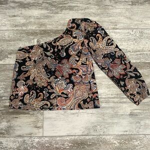 One shoulder top with paisley pattern